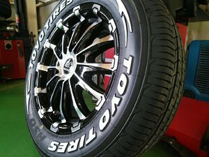 車検対応 ハイエース 200系 タイヤホイールセット TOYO H30 215/65R16 ホワイトレター 16インチ BD12 新品 4本セット