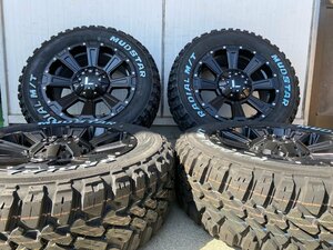 タイヤホイールセット 車検対応 200系ハイエース レジアスエース 16インチ DeathRock マッドスター 215/65R16 ホワイトレター ４本 1台分