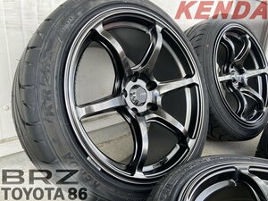 KENDA KR20A F 225/40R18 R 235/40R18 走り屋 86 BRZ 18インチ タイヤホイールセット Acht-6 アハト6