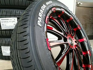 サマータイヤ ヨコハマ PARADA 225/50R18 ホワイトレター ハイエース200系 タイヤホイール 新品4本セット 車検対応 18インチ BD12