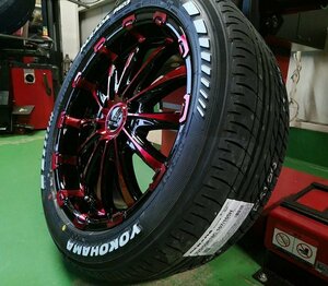 サマータイヤ YOKOHAMA パラダ 225/50R18 ホワイトレター ハイエース200系 タイヤホイールセット 車検対応 18インチ BD12