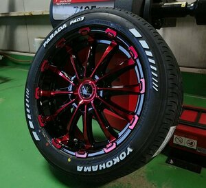 ハイエース HIACE 200系 タイヤホイール 18インチ BD12 YOKOHAMA PARADA ホワイトレター 225/50R18 車検対応 バン規格適合