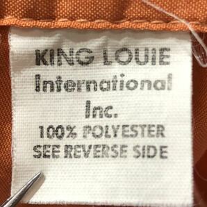 USA製 80s ヴィンテージ ■ King Louie キング ルイ ■ ナンバリング 7 刺繍 ロゴ ワッペン ボーリング シャツ オレンジ Lの画像7