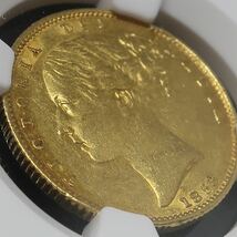 1853 イギリス ソブリン金貨 AU58 ヴィクトリア ヤングヘッド シールドタイプ w.w. raised ウィリアム・ワイオン アンティークコイン NGC_画像4
