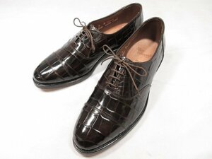 HH未使用品 【Allen Edmonds アレンエドモンズ】 クロコダイル 内羽根 ドレスシューズ 紳士靴 (メンズ) size7D ブラウン系 ◎18HT1712◎