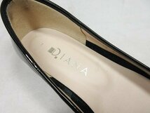 HH美品 【DIANA ダイアナ】 リボン装飾 パンプス ヒール 靴 (レディース) size22.5 ブラック ◎18LZ4009◎_画像3