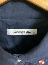 ［LACOSTE］ラコステ　長袖シャツ　ロング　ネイビー系　38サイズ　 Y296_画像2