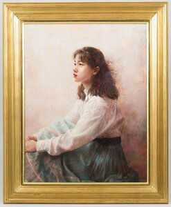 [5] Казутоши Кихара Каната Бидзинга Синсаку Холст, масло № 10 1995 г., рисование, картина маслом, портрет