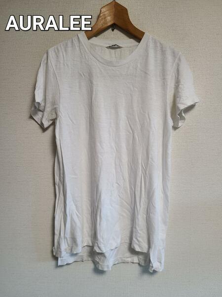 オーラリー Tシャツ 半袖 カットソー 無地 シンプル 白 綿 AURALEE