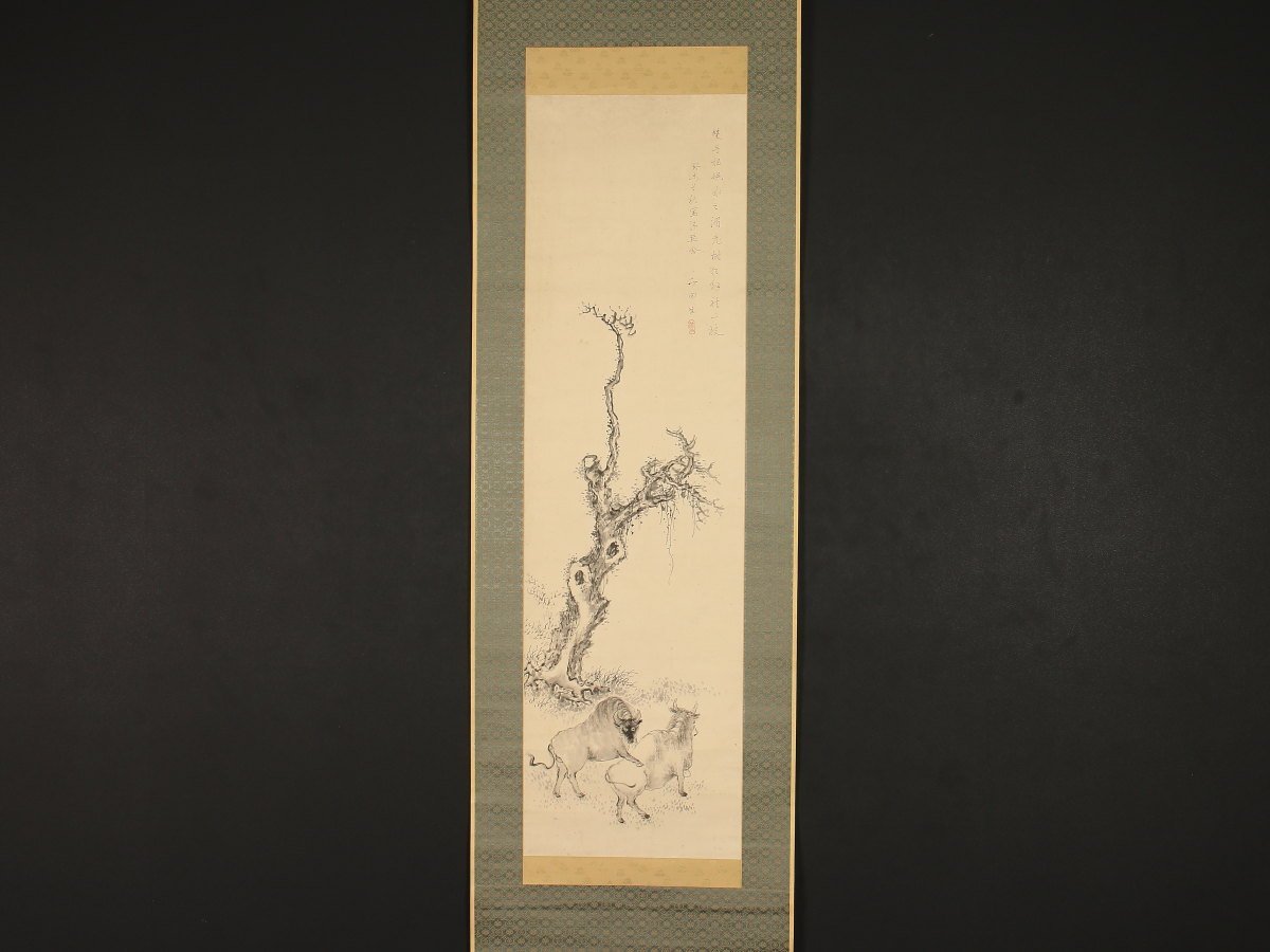 超目玉 真筆 肉筆 田野村竹田作 頼山陽のため水墨画 掛け軸 唐画 明清