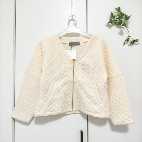 新品 キッズ 薄手アウター ジャケット【120】シーズンリーズン オフホワイト クリーム色 女の子