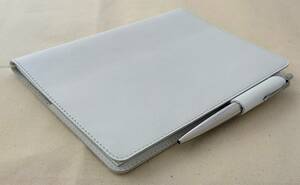  genuine . white . pocketbook cover *B6* light gray stitch * cow leather * leather *B6 Note correspondence *ske Jules . cover * hand made 