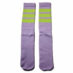 SkaterSocks (スケーターソックス) ロングソックス 靴下 Knee high Flower tube socks with Acid stripes style 1 (22インチ)