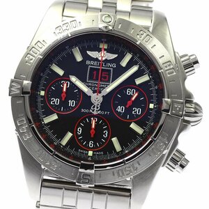 ☆美品 ★保証書付き【BREITLING】ブライトリング ブラックバード クロノグラフ A44359 自動巻き メンズ_740364【ev15】