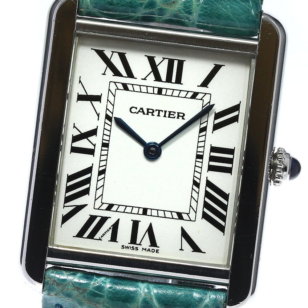 値下げ【 カルティエ CARTIER 】 腕時計 W5200021 タンクソロLM クォーツ SS/革 パイソンモチーフ メンズ 新着 01965-0 