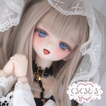 【ぐるぐる】DDH-10 SW肌 ドルフィードリーム MDD Dollfie Dream カスタムヘッド + 碁石アイ2種 + 舌パーツパテ盛り ※難あり_画像1