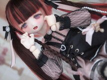 【ぐるぐる】DDH-27 SW肌 ドルフィードリーム MDD Dollfie Dream カスタムヘッド + 碁石アイ2種 + 舌パーツ パテ盛り ※難有り_画像4