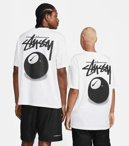 2022 2XL STUSSY NIKE SS 8 Ball T-Shirt White ステューシー 8ボール Tシャツ ホワイト 白 黒 black TEE 半袖 air force 1 XXL DO9322-100