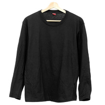 【新品】 3L ブラック 長袖Tシャツ メンズ 大きいサイズ 無地 天竺 ベーシック クルーネック カットソー_画像3