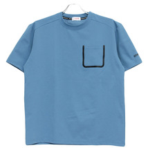 【新品】 4L ブルー コンバース(CONVERSE) 半袖 Tシャツ メンズ 大きいサイズ 圧着 ポケット サイド ロゴ プリン_画像3