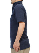 【新品】 2L ネイビー ポロシャツ メンズ 大きいサイズ 半袖 シアサッカー イタリアンカラー Tシャツ スキッパー カットソー_画像4