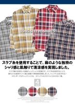 【新品】 2L グレー チェックシャツ メンズ 大きいサイズ スラブ ワーク 長袖シャツ カジュアルシャツ_画像5