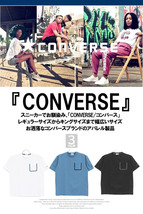 【新品】 4L ブルー コンバース(CONVERSE) 半袖 Tシャツ メンズ 大きいサイズ 圧着 ポケット サイド ロゴ プリン_画像4