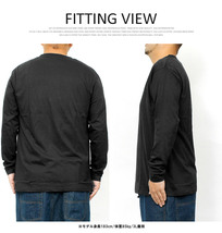 【新品】 4L ブラック 長袖Tシャツ メンズ 大きいサイズ 無地 天竺 ベーシック クルーネック カットソー_画像4