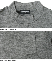 【新品】 3L ブラック 長袖Tシャツ メンズ 大きいサイズ ハイネック 裏起毛 薄手 消臭 抗菌 デオドラントテープ付き カット_画像8