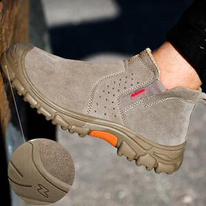 新入荷  作業靴 安全靴 メンズ 鋼先芯 つま先保護 滑りにくい 踏み抜き防止 スニーカー 軽い 通気 女性サイズ対応 おしゃれ23.5cm~27.5cmの画像5