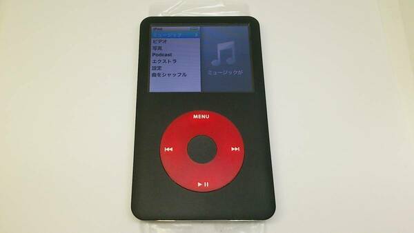 美品 iPod classic (160GB→SSD 512GB 大容量化) ブラックレッド (外装一式 バッテリー等 新品) 第7世代 本体