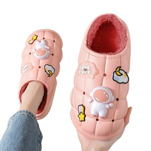  charm attaching slippers heel less for adult 22.5cm Pink Lady -s boa attaching waterproof reverse side boa protection against cold . slide thickness bottom slippers 