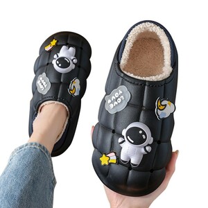  charm attaching slippers heel attaching for adult 24.5cm black lady's boa attaching waterproof reverse side boa protection against cold . slide thickness bottom slippers 