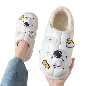  charm attaching slippers heel attaching for adult 22.5cm white lady's boa attaching waterproof reverse side boa protection against cold . slide thickness bottom slippers 