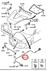 RX-8 SE3P 後期 マツダ 純正56710 リリースーボンネット ワイヤー 新品 未使用 2008/02- オープナー ケーブル