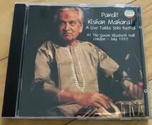 中古CD　Pandit Kishan Maharaj A Live Tabla Solo Recital キシャン・マハラジ タブラ タブラソロ インド古典音楽 サーランギ　ラーガ_画像1