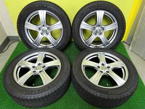 S3537 中古 4本 245/50R18 ミシュラン X-ICE SNOW X アイス スノー VELVA 7.5J +38 5H 114.3 デリカ D5 アウトランダー フーガ シーマ