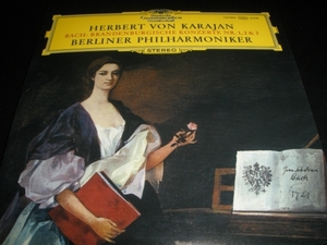 カラヤン 60s バッハ ブランデンブルク協奏曲 1 2 3番 ベルリン・フィルハーモニー管弦楽団 BWV1046 47 48 オリジナル 紙 美品