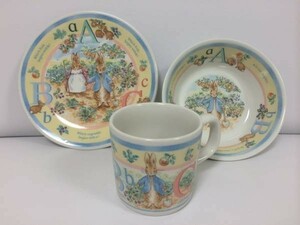 1点のみ 新品 生産終了 稀少 ウェッジウッド ピーターラビット ABC 3点 Wedgwood Peter Rabbit