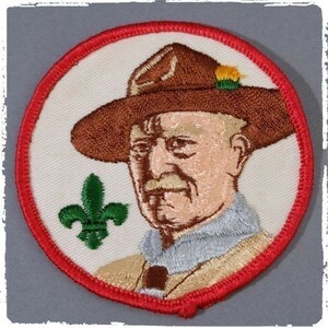 MI03 Baden Powell ベーデン・パウエル BSA ボーイスカウト ビンテージ ワッペン パッチ ロゴ エンブレム 輸入雑貨 刺繍