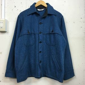70's 70年代 woolrich ウールリッチ ウールジャケット サイズL メンズ 青 ブルー 