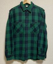 美品 Ron Herman ロンハーマン ブロック チェック ネルシャツ サイズL 緑黒 バッファロー_画像1