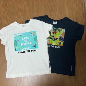 Breeze 半袖ボックスプリントTシャツ　お揃い　110 120 双子 半袖Tシャツ