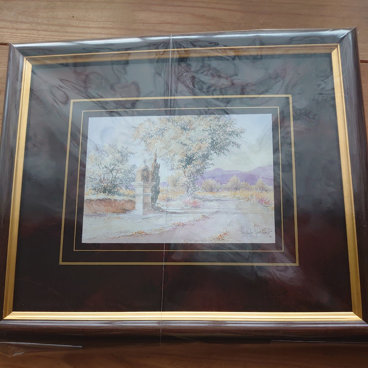 ★サイン入り 激レア品 希少 現地品 MONDIAL ART via sibari 11 milano Wichcle キリスト Kirisuto 風景画 イタリア ミラノ★, 絵画, 水彩, 自然, 風景画