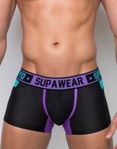 即決正規品新品 スパウエア SUPAWEAR CYBORG TRUNK -CYBER PURPLE -S-ブラックパープル ボクサートランク 現品表記サイズ S_画像1