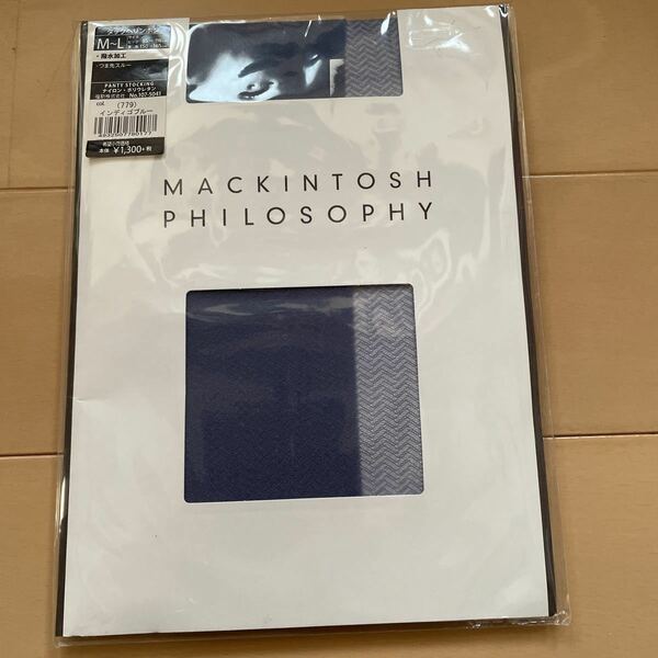 送料無料　新品　MACKINTOSH PHILOSOPHY マッキントッシュフィロソフィー ストッキング　タックヘリンボン M-L インディゴブルー 送料込み