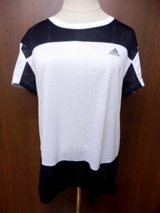 303D16◆adidas◆Ｔシャツ◆白×黒メッシュ◆Ｌサイズ