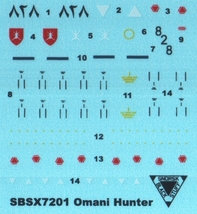 1/72 SBS ホーカーハンター F.73A オマーン空軍用デカール 戦闘機_画像2