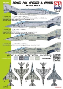 CTA-12 1/32 CTA マクダネル RF-4B VMFP-3 USSミッドウェイ搭載機 ロービジ塗装機用デカール アメリカ海兵隊 偵察機