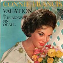 Connie Francis 「Vacation/ The Biggest Sin Of All」米国盤EPレコード_画像4